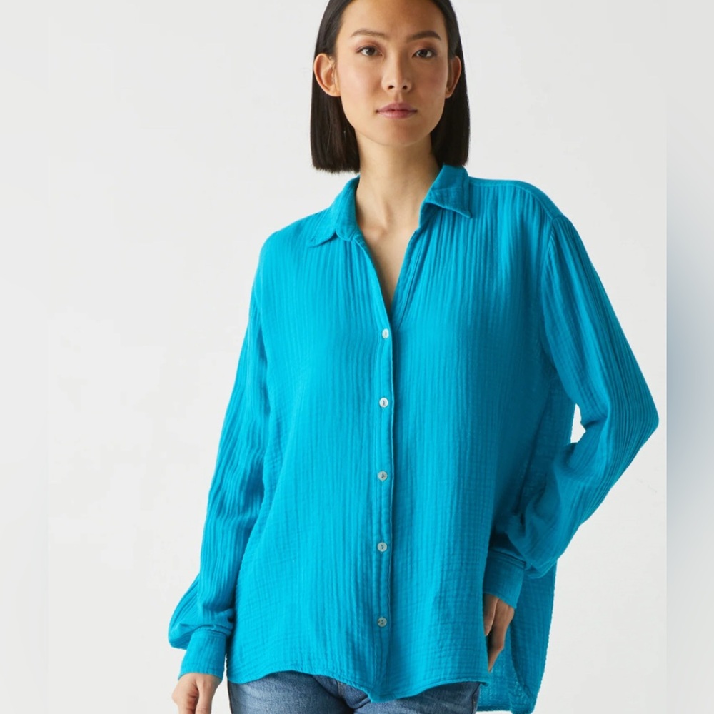 Michael Stars Leo Gauze Button‎ Down Top!